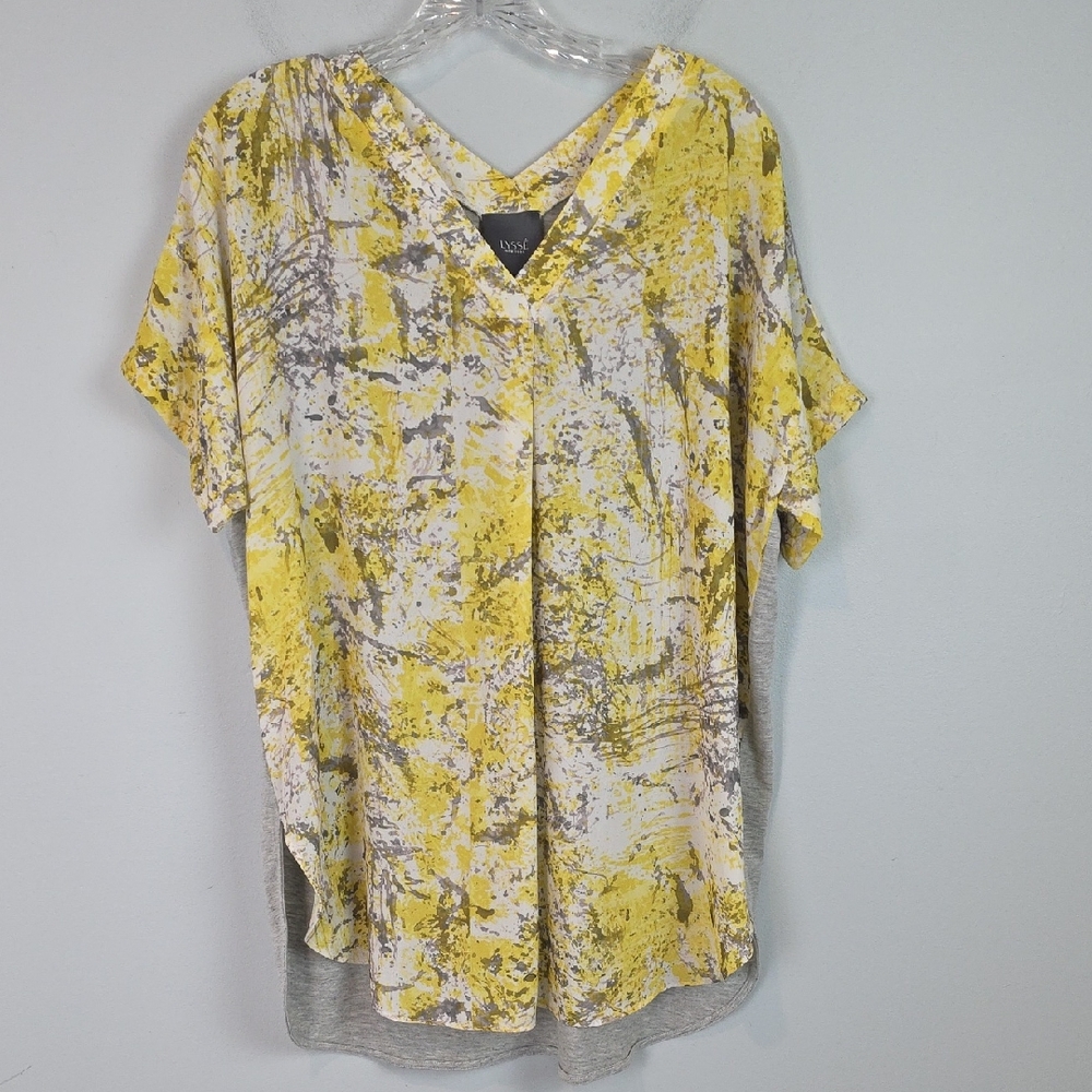 Lysse v-neck yellow & gray tunic